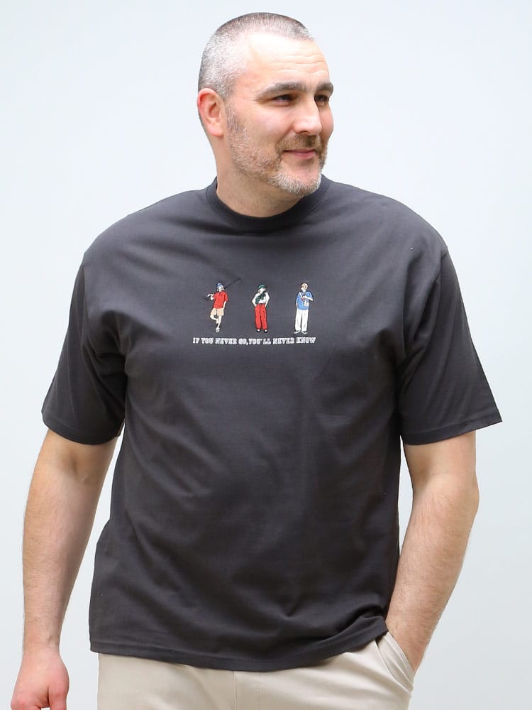 大きいサイズ メンズ B＆T CLUB (ビーアンドティークラブ) USAコットン 刺繍 クルーネック 半袖 Tシャツ