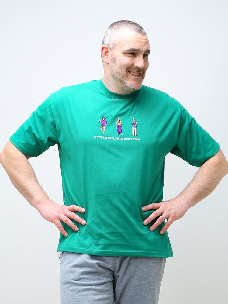 大きいサイズ メンズ B＆T CLUB (ビーアンドティークラブ) USAコットン 刺繍 クルーネック 半袖 Tシャツ