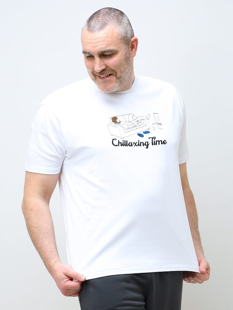 大きいサイズ メンズ B＆T CLUB (ビーアンドティークラブ) USAコットン サガラ刺繍 クルーネック 半袖 Tシャツ