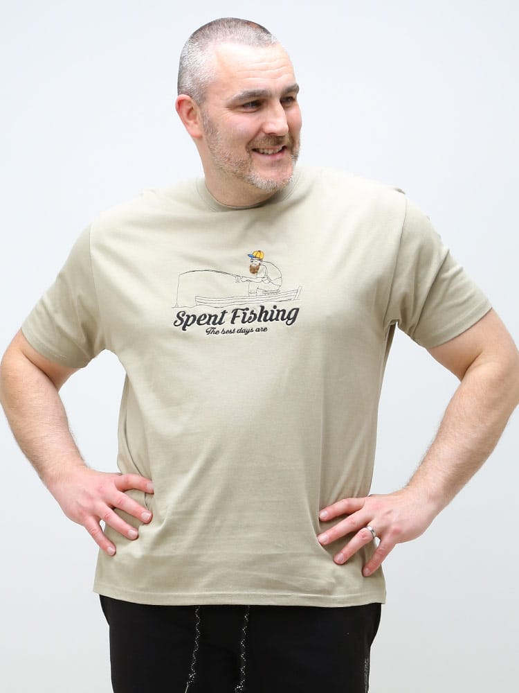 大きいサイズ メンズ B＆T CLUB (ビーアンドティークラブ) USAコットン サガラ刺繍 クルーネック 半袖 Tシャツ