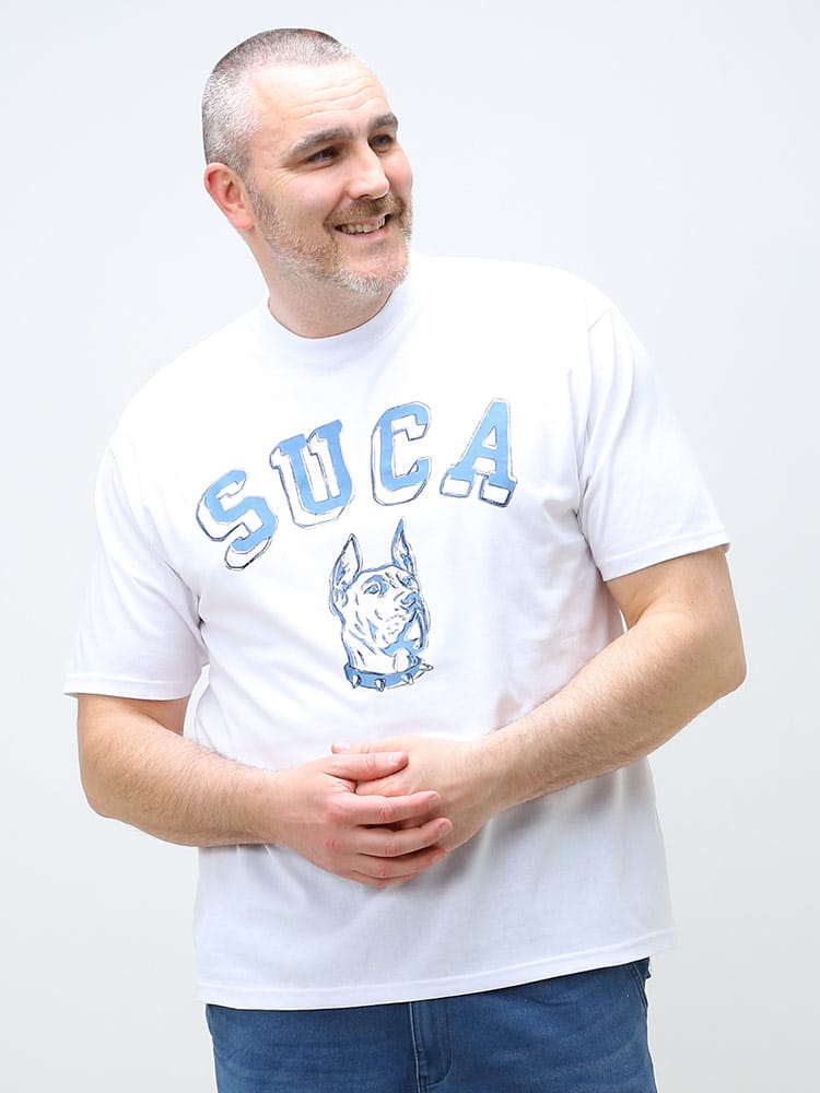 大きいサイズ メンズ B＆T CLUB (ビーアンドティークラブ) USAコットン アニマルカレッジ クルーネック 半袖 Tシャツ
