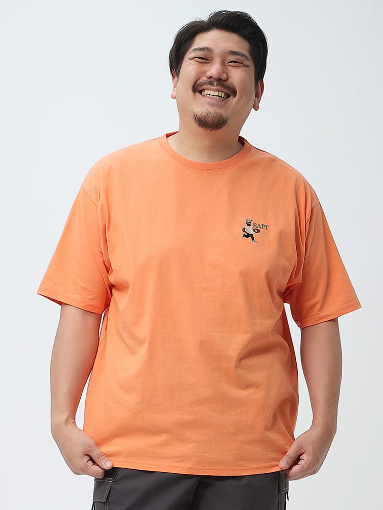 大きいサイズ メンズ B＆T CLUB (ビーアンドティークラブ) USAコットン ワンポイント刺繍 クルーネック 半袖 Tシャツ