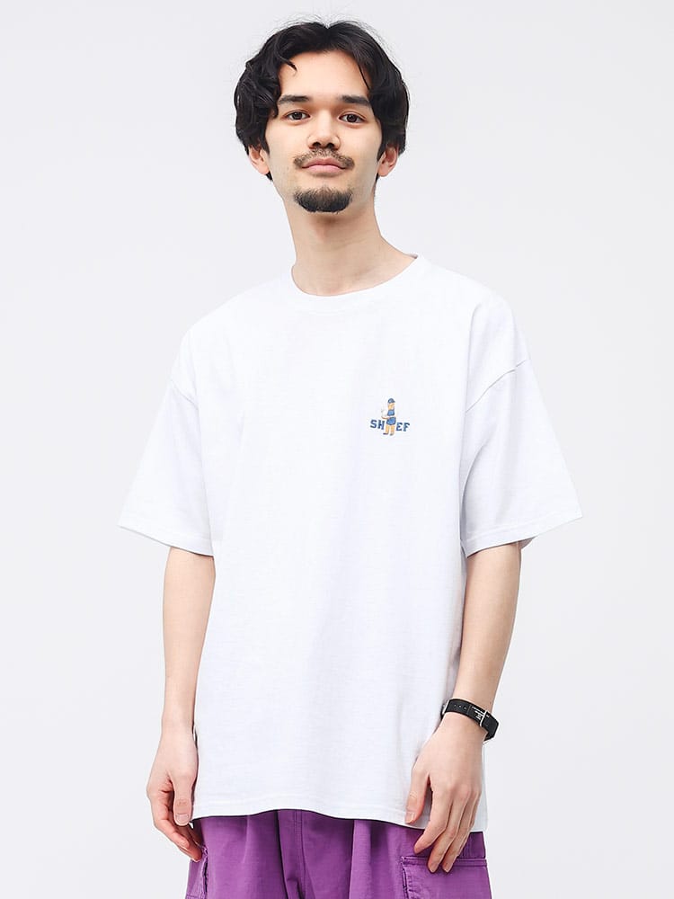 QUASH (クワッシュ) USAコットン ワンポイント刺繍 クルーネック 半袖 Tシャツ