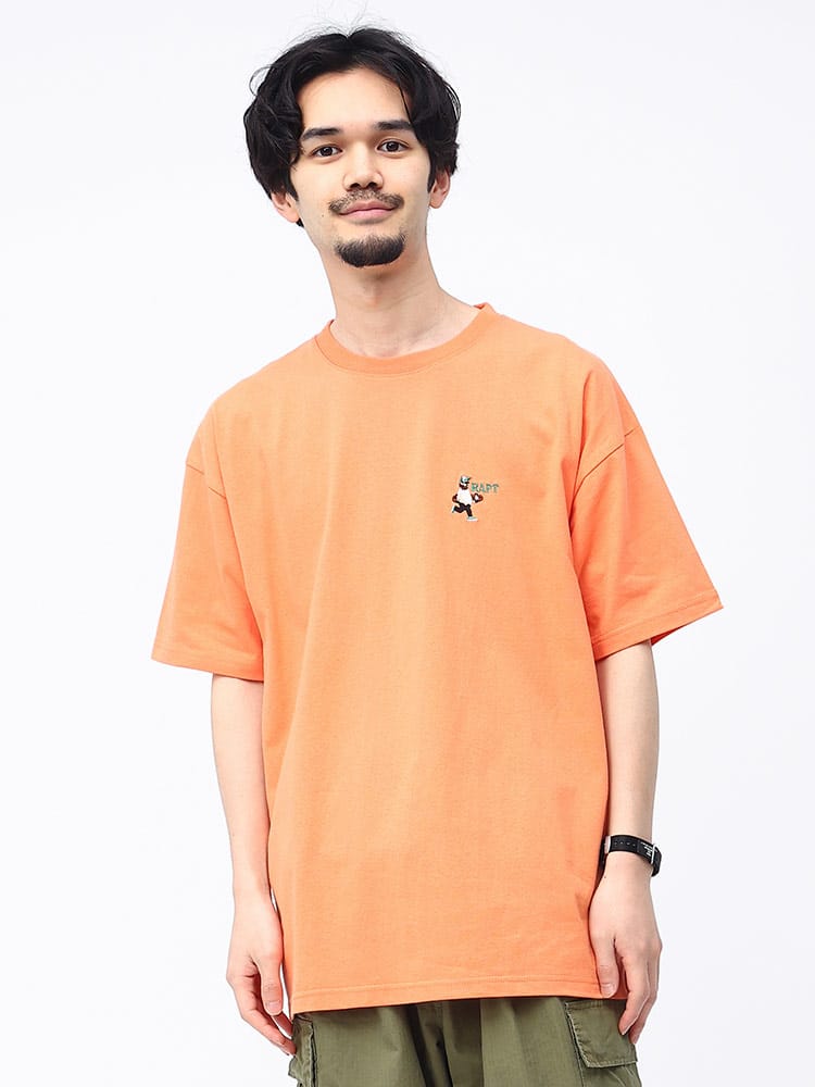 QUASH (クワッシュ) USAコットン ワンポイント刺繍 クルーネック 半袖 Tシャツ