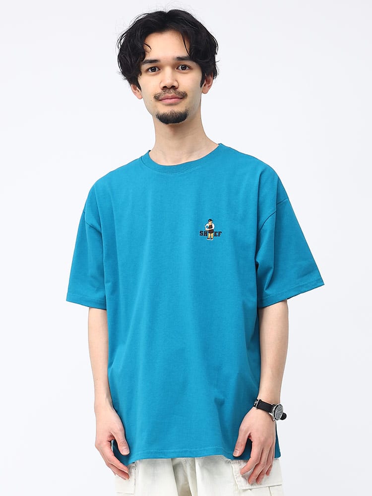 QUASH (クワッシュ) USAコットン ワンポイント刺繍 クルーネック 半袖 Tシャツ