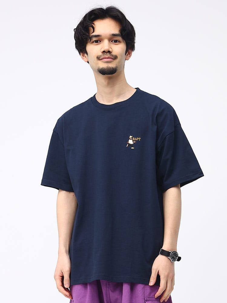 QUASH (クワッシュ) USAコットン ワンポイント刺繍 クルーネック 半袖 Tシャツ