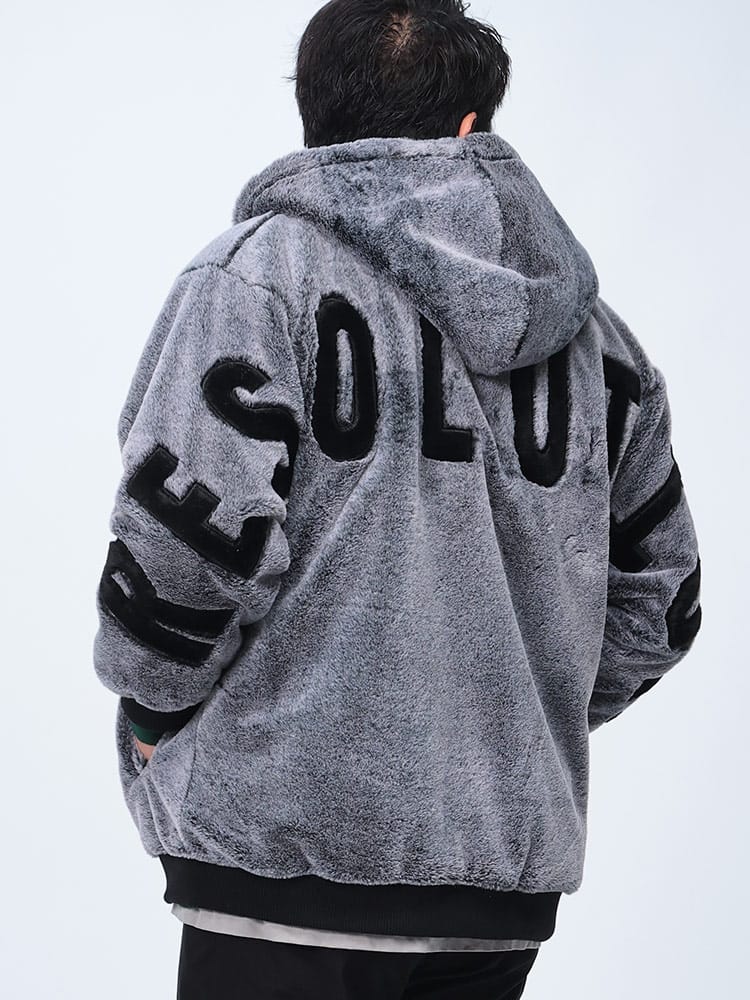 ファージャケット ストレートライン フルジップ   アウター  ブルゾン 秋冬 防寒 大きいサイズ メンズ