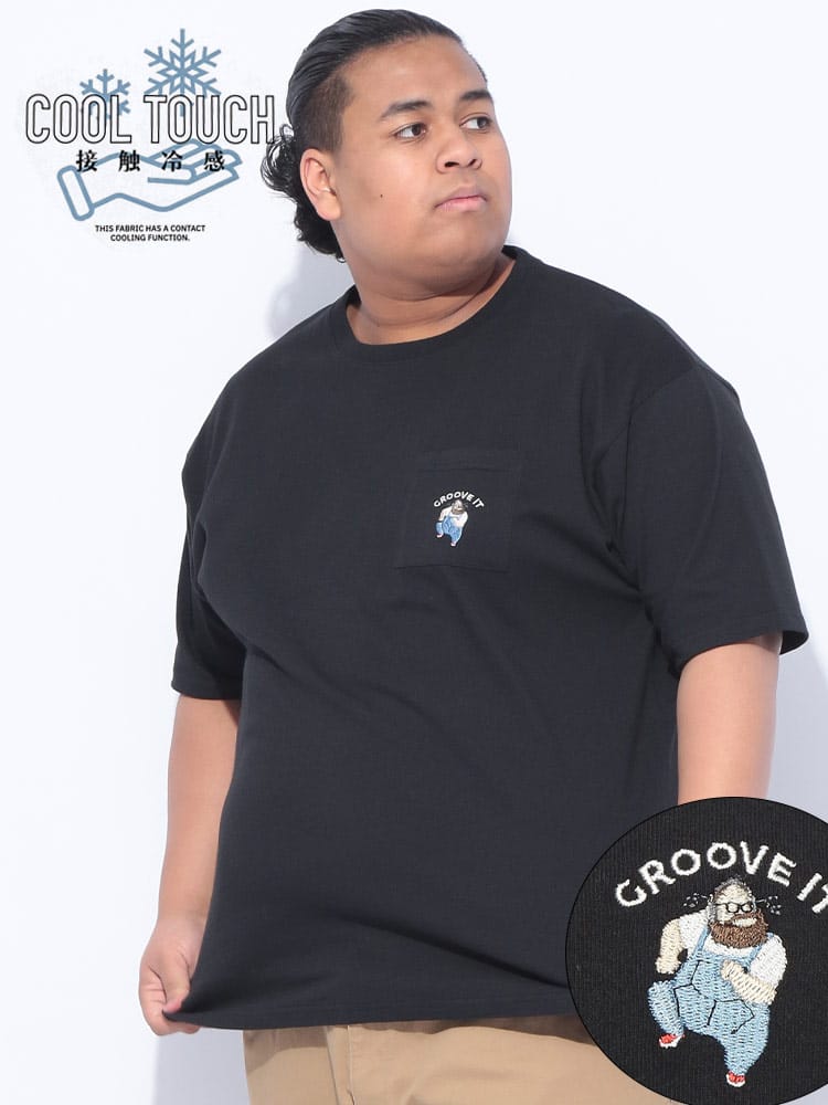 半袖 Tシャツ 接触冷感 ポケット クルーネック トップス ポケT 刺繍 涼しい 春 夏 大きいサイズ メンズ