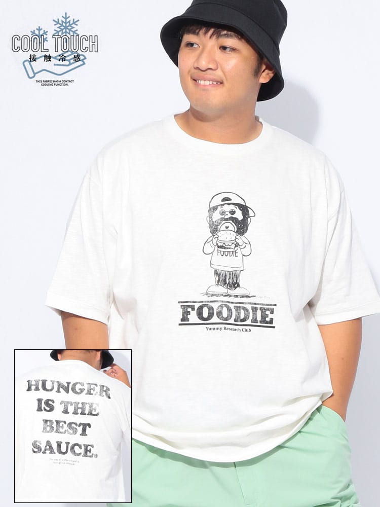 5分袖 Tシャツ 接触冷感 スラブ天竺 クルーネック トップス コットン プリント 涼しい 春 夏 大きいサイズ メンズ