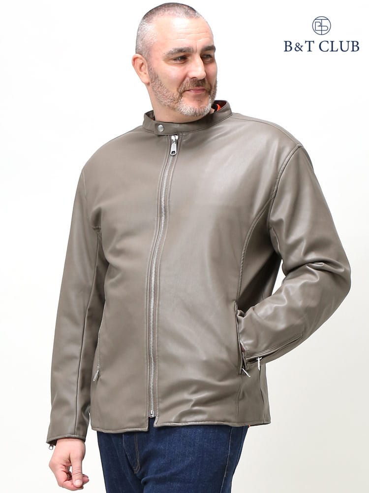 大きいサイズ メンズ B＆T CLUB (ビーアンドティークラブ) PUレザー 