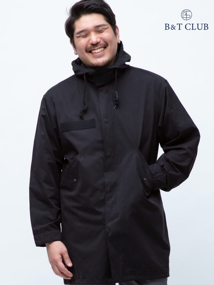 大きいサイズ メンズ B＆T CLUB TNピーチ フード着脱 フルジップ モッズコート