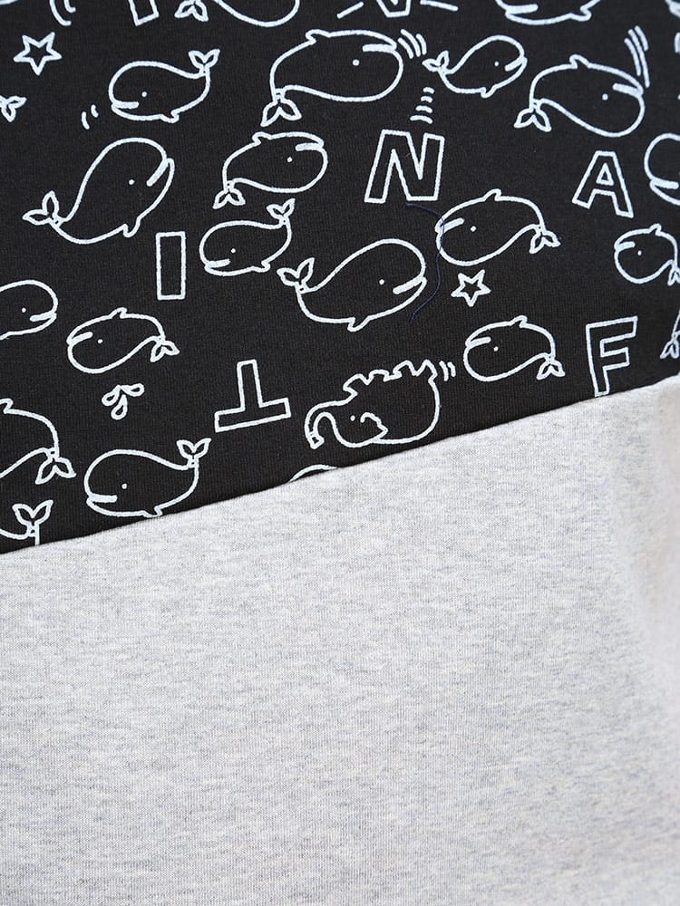 在庫処分 返品交換不可 大きいサイズ メンズ B＆T CLUB (ビーアンドティークラブ) FAT ANIMALS クジラ切り替え クルーネック 半袖 Tシャツ