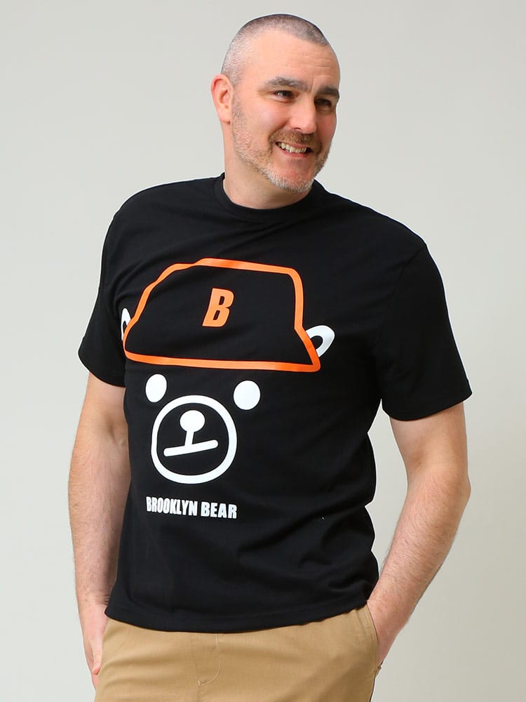 大きいサイズ メンズ B＆T CLUB (ビーアンドティークラブ) BROOKLYN BEAR BIGフェイスプリント クルーネック 半袖 Tシャツ