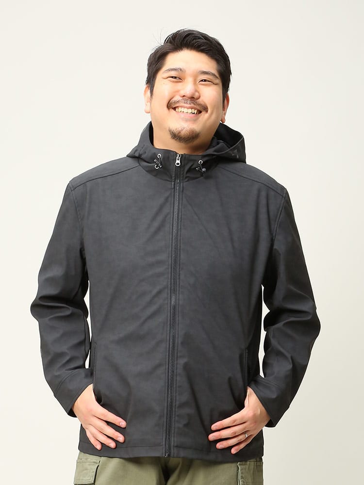 大きいサイズ メンズ B＆T CLUB (ビーアンドティークラブ) マットPUレザー フード フルジップ ジャケット