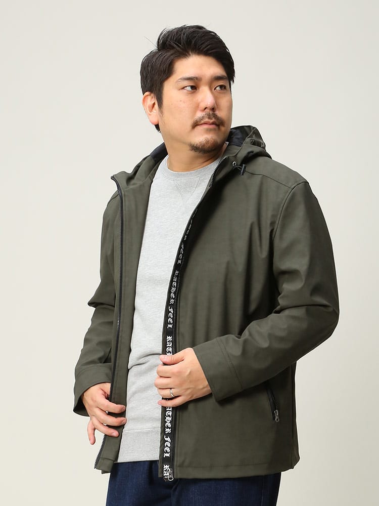 大きいサイズ メンズ B＆T CLUB (ビーアンドティークラブ) マットPUレザー フード フルジップ ジャケット