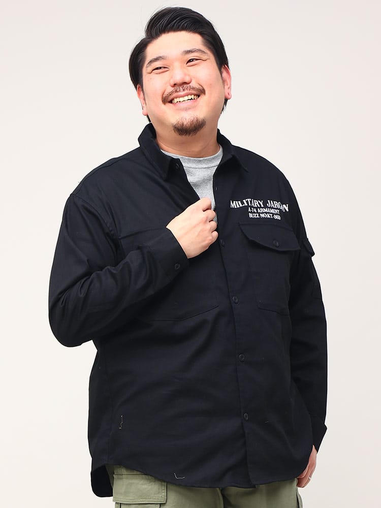 大きいサイズ メンズ B＆T CLUB (ビーアンドティークラブ) ポケット ミリタリー 長袖 シャツ