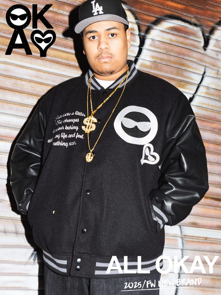 スタジャン フロント刺繍 リブライン アウター ジャケット ブルゾン 大きいサイズ メンズ