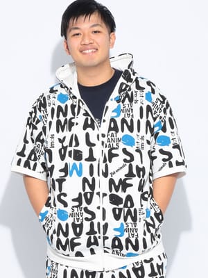 【WEB限定価格】パーカー 半袖 メンズ 大きいサイズ FAT ANIMALS クジラ総柄 フルジップ トップス フード プリント 春 夏