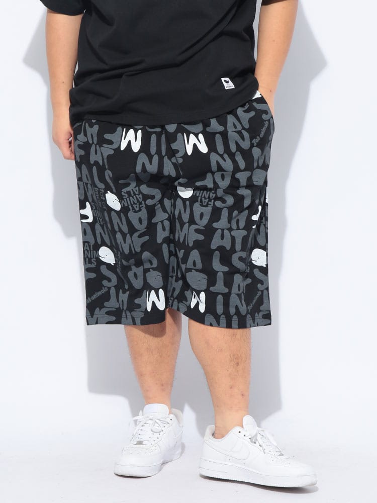 【WEB限定価格】ショートパンツ メンズ 大きいサイズ FAT ANIMALS クジラ総柄 ショーツ ボトムス スウェット パンツ プリント 春 夏