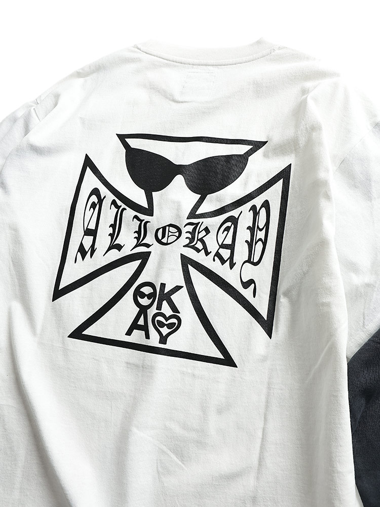 Tシャツ 長袖 メンズ 大きいサイズ クルーネック フェイクレイヤード
