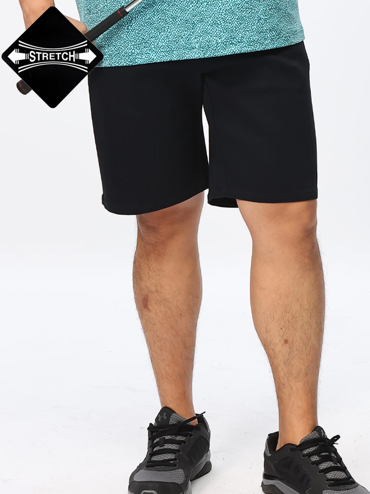 ショートパンツ スーパーストレッチ 裏メッシュポケット 無地 ゴルフ ボトムス パンツ ショーツ スポーツ 大きいサイズ メンズ