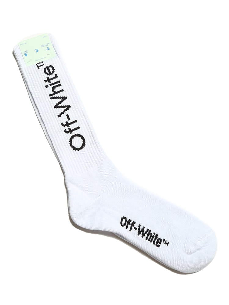 OFF-WHITE (オフホワイト) ロゴ リブ クルー ソックス メンズ ARROW OWRA01F20KNI001