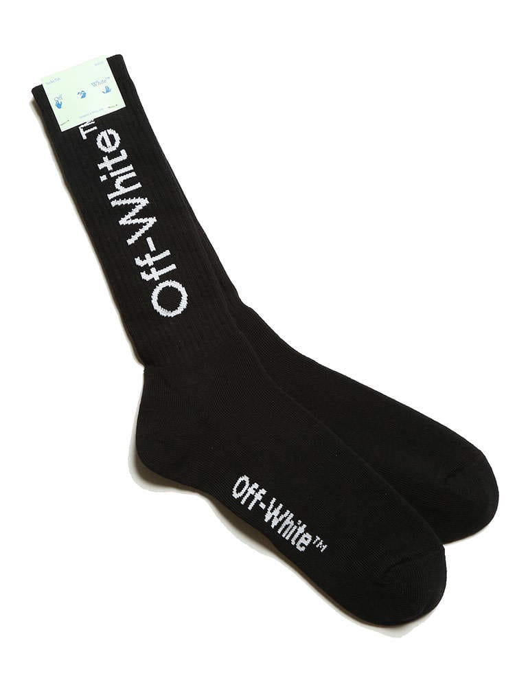 OFF-WHITE (オフホワイト) ロゴ リブ クルー ソックス メンズ ARROW OWRA01F20KNI001