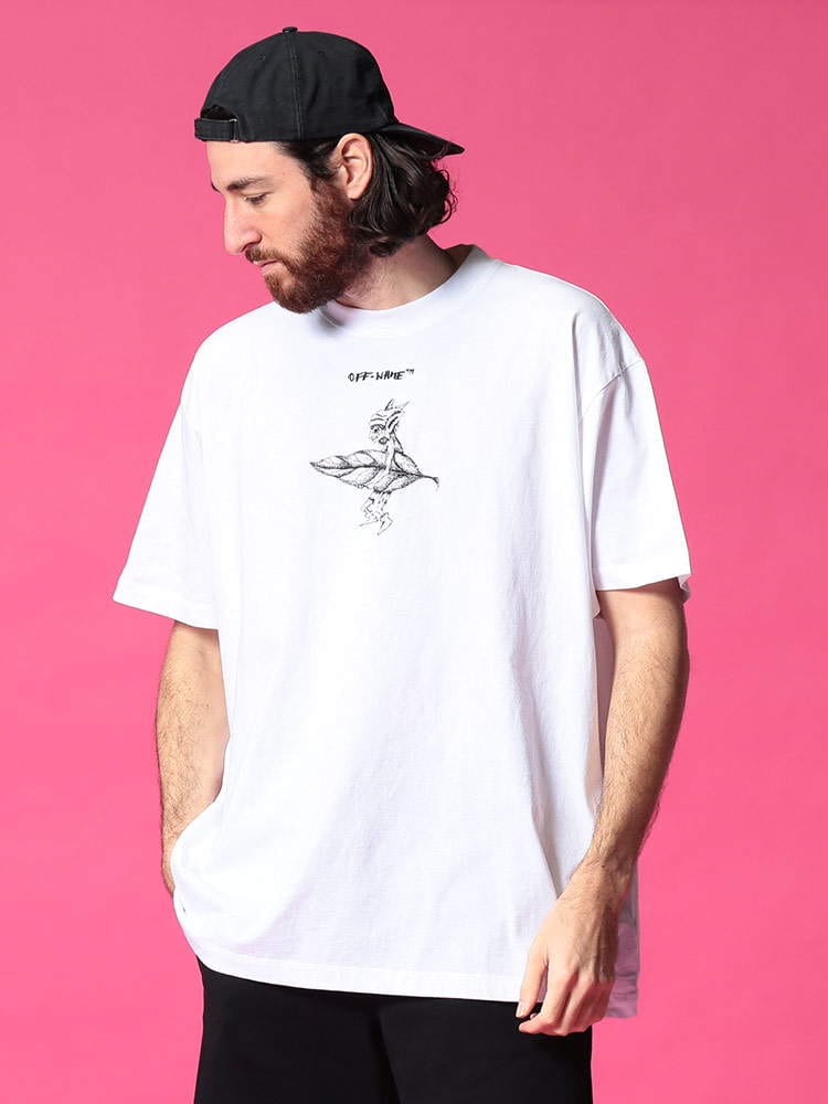 OFF-WHITE (オフホワイト) プリント クルーネック 半袖 Tシャツ SHADOWS OVER OWAA38R21JER012