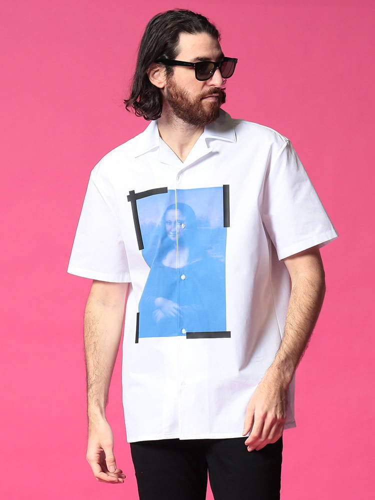 OFF-WHITE (オフホワイト) ブループリント オープンカラー 半袖 シャツ BLUE MONALISA OWGA163R21FAB02 ブランド