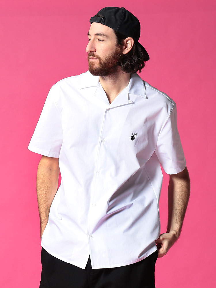 OFF-WHITE (オフホワイト) バックプリント オープンカラー 半袖 シャツ ITALIC MENS OWGA163R21FAB05 ブランド