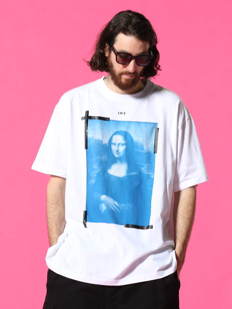 OFF-WHITE (オフホワイト) ブループリント クルーネック 半袖 Tシャツ BLUE MONALISA OVER OWAA38R21JER001