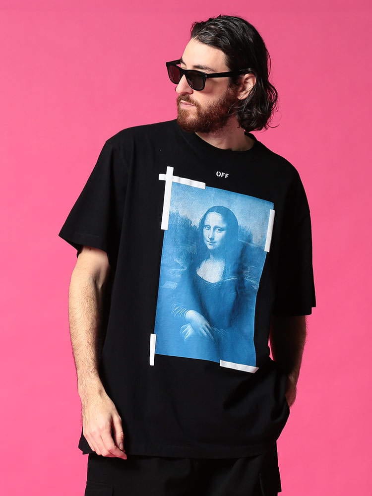 OFF-WHITE (オフホワイト) ブループリント クルーネック 半袖 Tシャツ BLUE MONALISA OVER OWAA38R21JER001