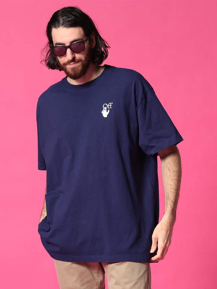 OFF-WHITE (オフホワイト) バックプリント クルーネック 半袖 Tシャツ MARKER OVER OWAA38R21JER002