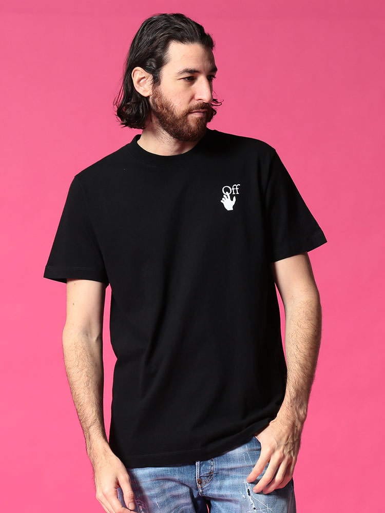 OFF-WHITE (オフホワイト) バックプリント クルーネック 半袖 Tシャツ MARKER SLIM OWAA27R21JER003