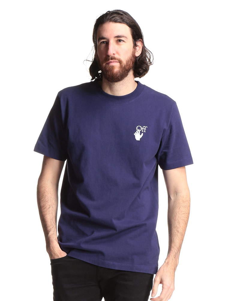 OFF-WHITE (オフホワイト) バックプリント クルーネック 半袖 Tシャツ MARKER SLIM OWAA27R21JER003