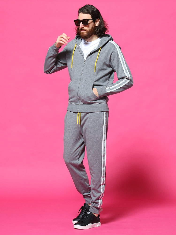 DIESEL (ディーゼル) サイドロゴライン ジップパーカー スウェット ロングパンツ セットアップ DSSE8MTAWISETUP