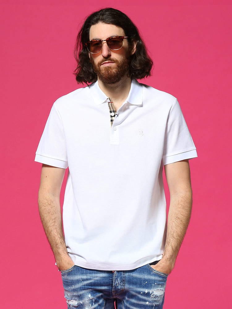 BURBERRY (バーバリー) モノグラムモチーフ コットンピケ ポロシャツ EDDIE BB8014005