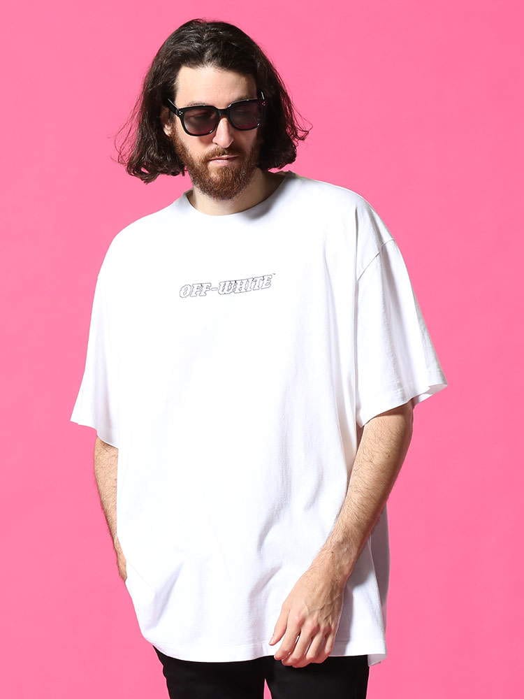 OFF-WHITE (オフホワイト) ハンドプリント クルーネック 半袖 Tシャツ PASCAL OVER OWAA38R21JER009 ブランド