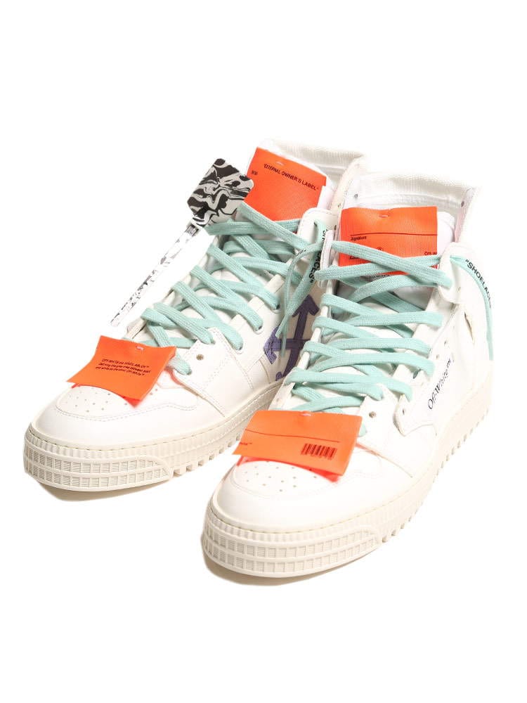 OFF-WHITE (オフホワイト) レザー ハイカットスニーカー 3.0 OFF COURT OWIA65R21LEA002