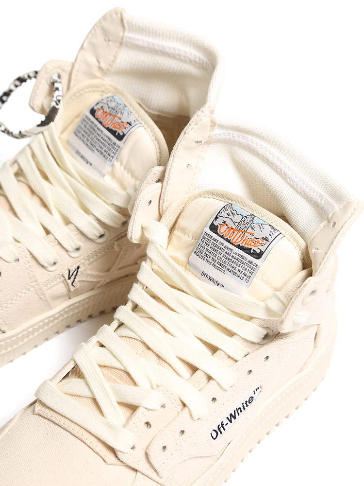 OFF-WHITE (オフホワイト) キャンバス ハイカットスニーカー 3.0 OFF COURT OWIA65R21F【サカゼン公式通販】