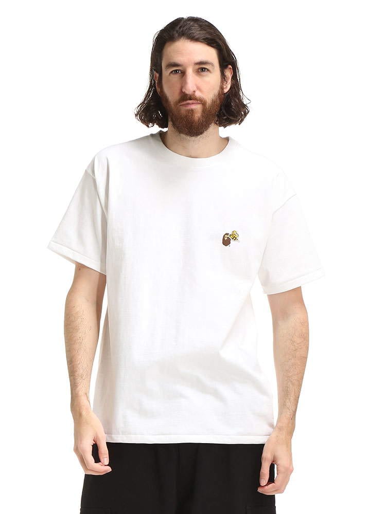 A BATHING APE READYMADE (アベイシングエイプ レディーメイド) コラボ 胸ロゴ バック迷彩プリント クルーネック 半袖 Tシャツ AAREAPWH001