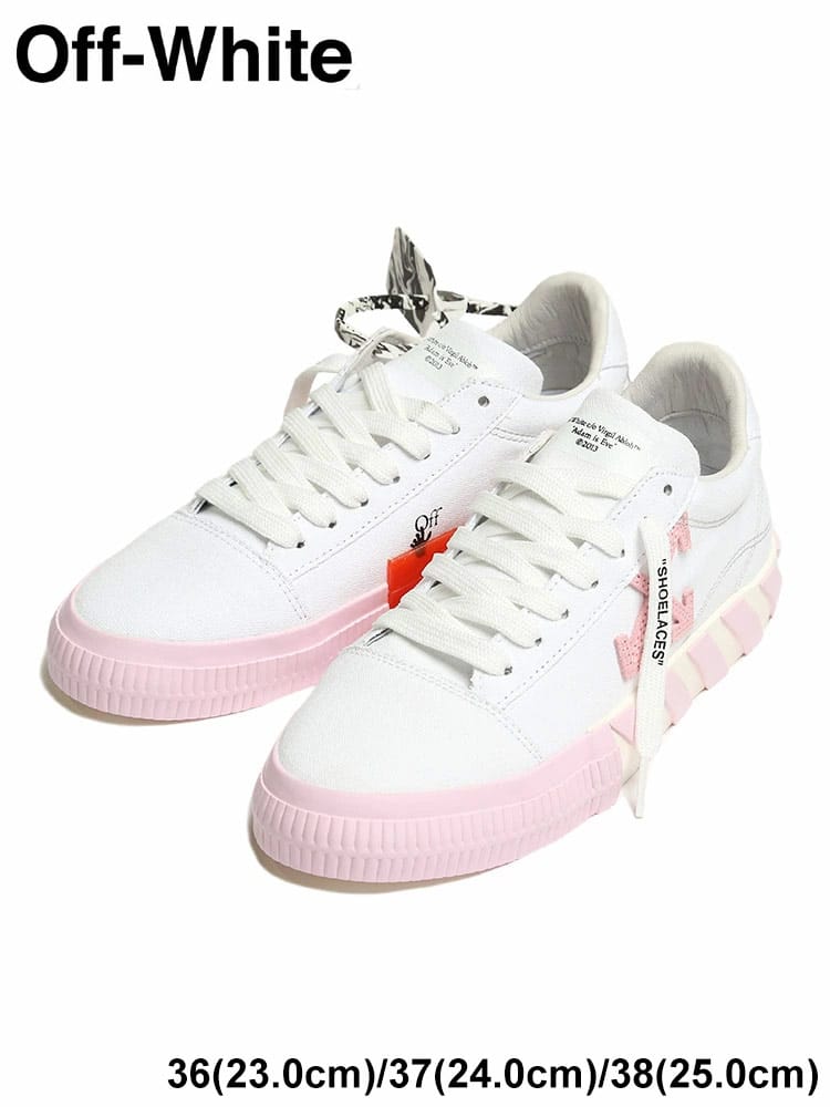 OFF-WHITE (オフホワイト) キャンバス ストライプ ローカットスニーカー LOW VULCANIZED OWLIA178S21FAB1 レディース