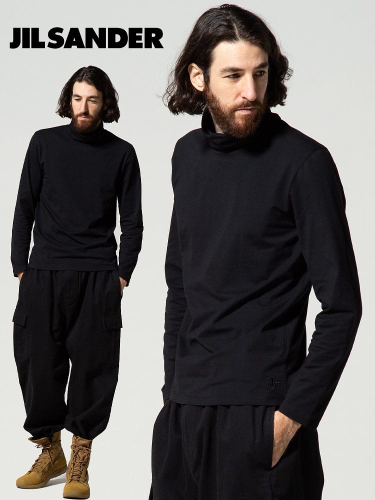 JILL SANDER (ジルサンダー) 無地 ハイネック 長袖 Tシャツ JL706517257308