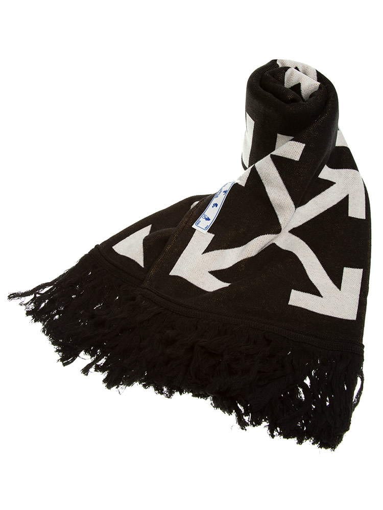 OFF-WHITE オフホワイト ロゴ ストライプ フリンジ マフラー ARROWS ブランド メンズ レディース マフラー ストリート OWMA01F21KNI002