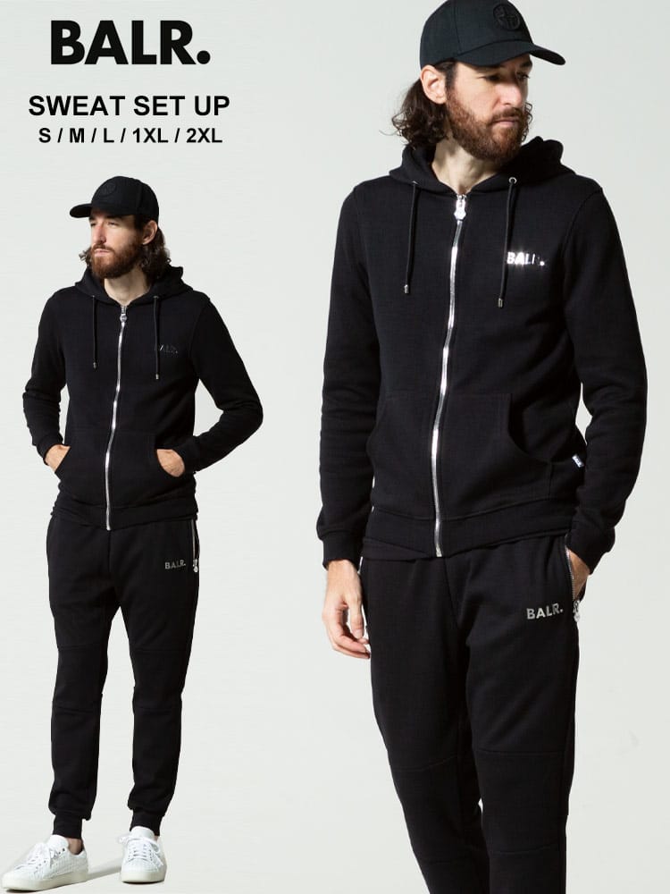 BALR. (ボーラー) メタルロゴ フルジップ パーカー ロングパンツ セットアップ BA126871411 メンズ スウェット