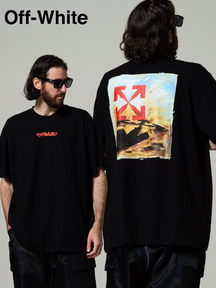 OFF-WHITE オフホワイト バックプリント クルーネック 半袖 Tシャツ ARROW ON CANVAS OVER ブランド メンズ トップス OWAA38F21JER004