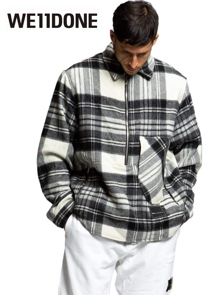 WE11DONE ウェルダン チェック柄 ハーフジップ ブルゾン CHECK ANORAKブランド メンズ アウター ジャケット ブルゾン WDBL320910U