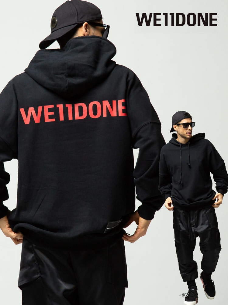 WE11DONE ウェルダン バックロゴ プルオーバー スウェット パーカーブランド メンズ トップス パーカー フード WDSS519115U