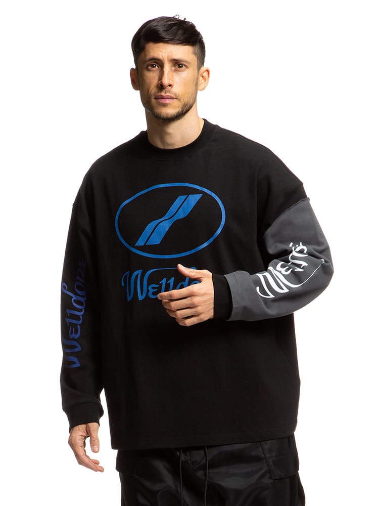 WE11DONE ウェルダン ロゴプリント クルーネック スウェット トレーナーブランド メンズ トップス トレーナー プルオーバー WDTP720083U