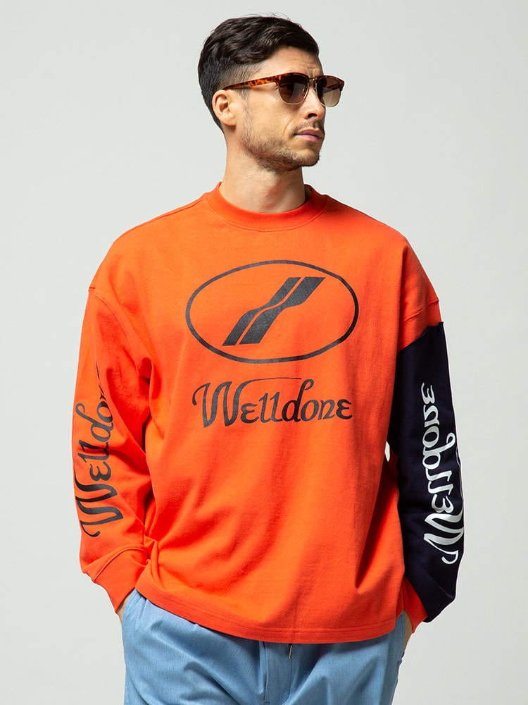 WE11DONE ウェルダン ロゴプリント クルーネック スウェット トレーナーブランド メンズ トップス トレーナー プルオーバー WDTP720083U